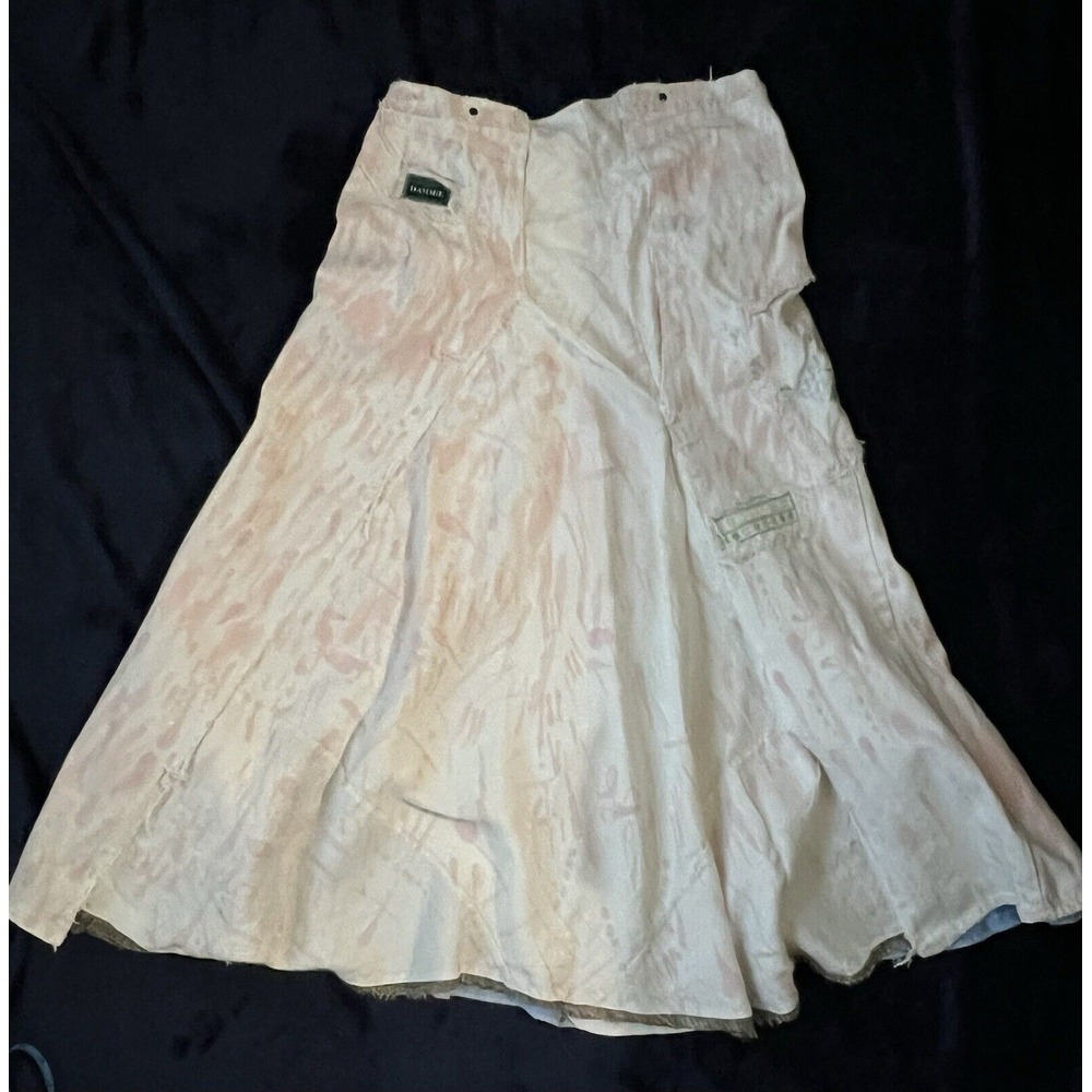Major Damage VTG 80s‎ Patchwork Embroidered Multi Clr Jean Skirt Maxi Large